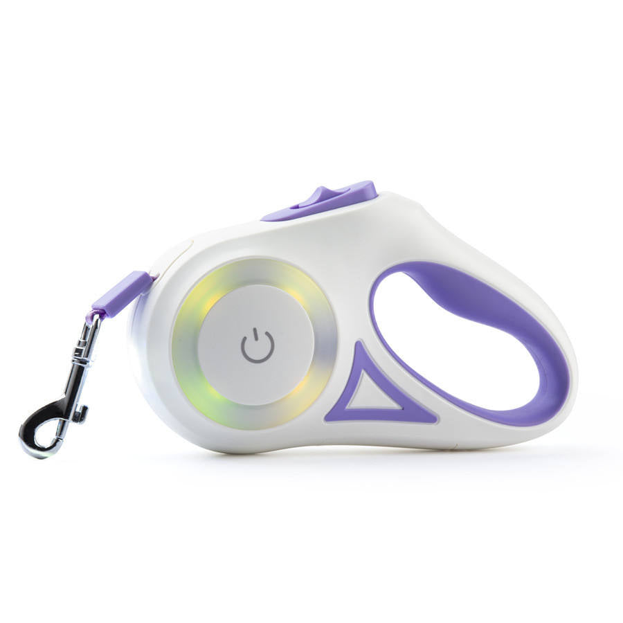 Correa retráctil con luz LED para perros – Seguridad y visibilidad en paseos nocturnos