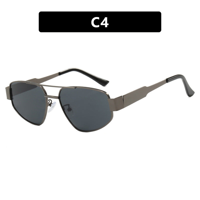 Double beam sunglasses for women, sunshade and sun protection sunglasses, metal sunglasses, UV resistant sunglasses