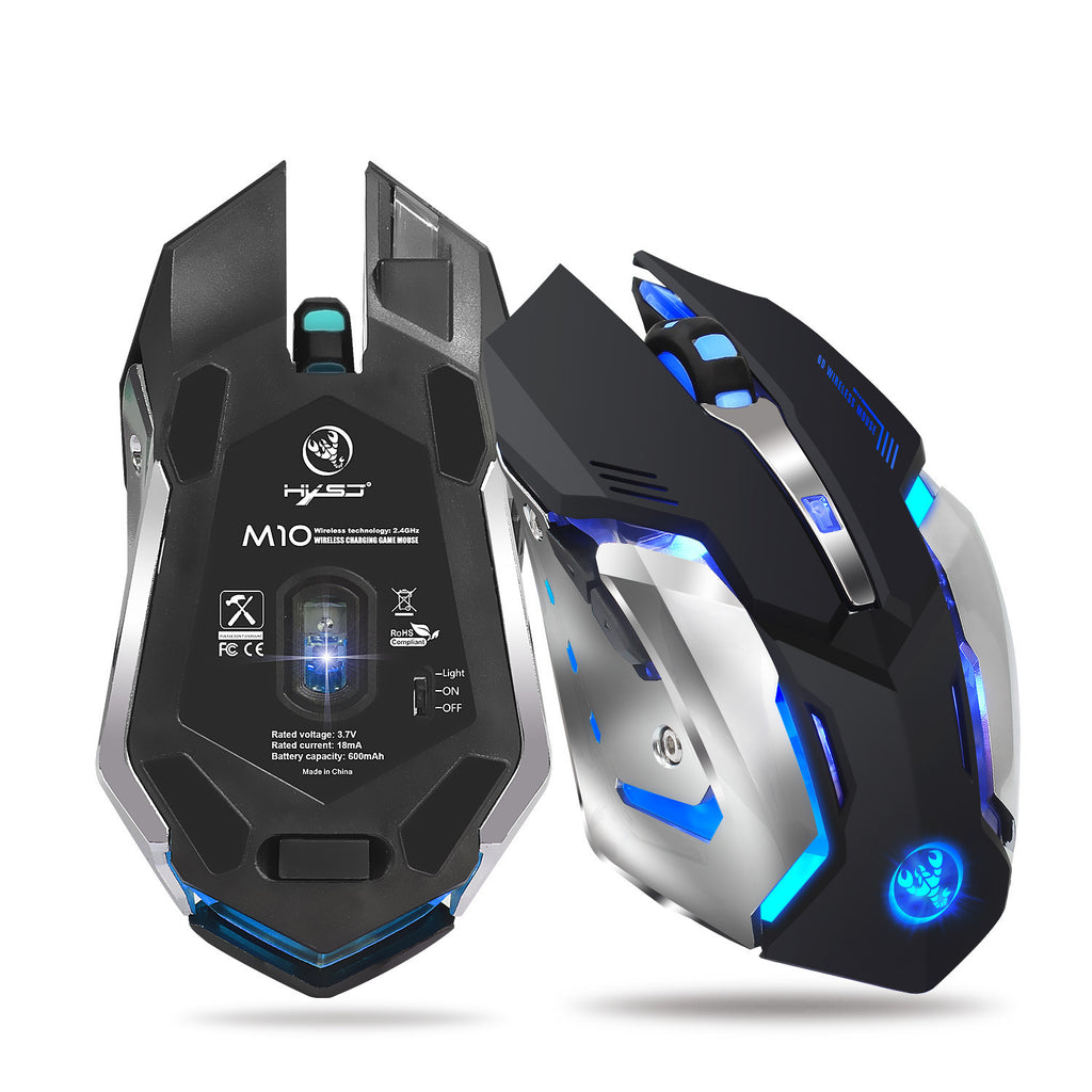 Ratón Gaming Inalámbrico RGB Recargable 2.4G – 2400 DPI y Luz Respiración 7 Colores