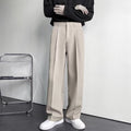 Pantalones Coreanos Wide-Leg con Pinzas para Hombre