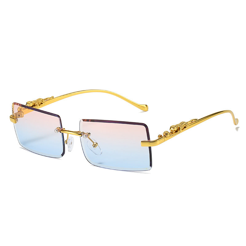 Gafas de Sol Sin Montura Cuadradas – Montura Dorada Trendy