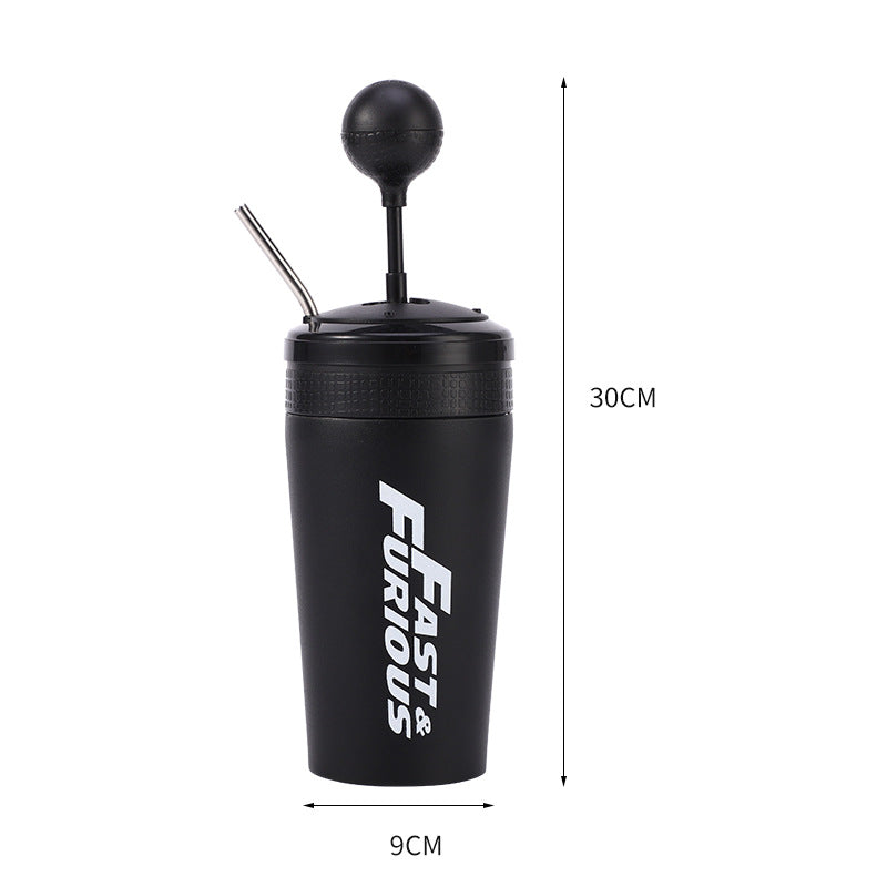 Vaso Termo Acero Inoxidable 600ml | Diseño Palanca de Cambios Fast & Furious | Regalo Original para Fans del Motor
