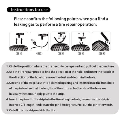 Kit de reparación de pinchazos para neumáticos de coche