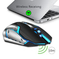 Ratón Gaming Inalámbrico RGB Recargable 2.4G – 2400 DPI y Luz Respiración 7 Colores