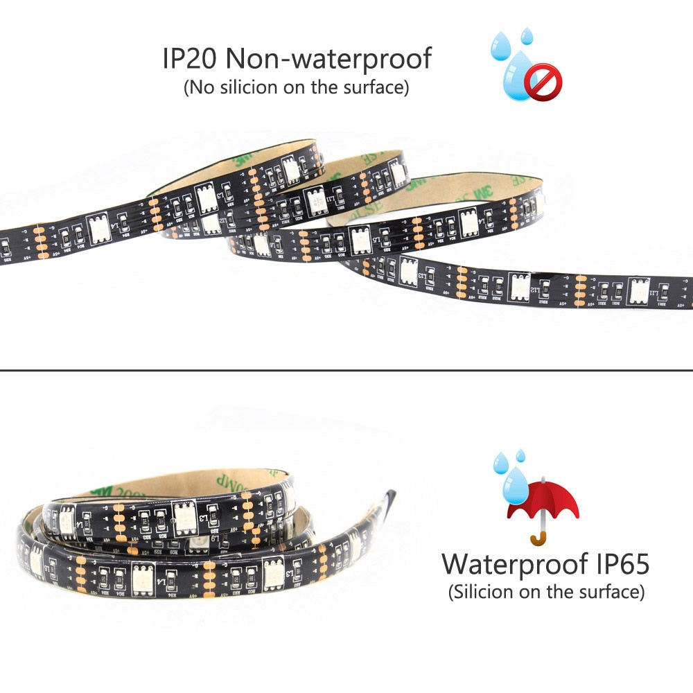 Tira LED RGB con mando a distancia - A pilas y resistente al agua