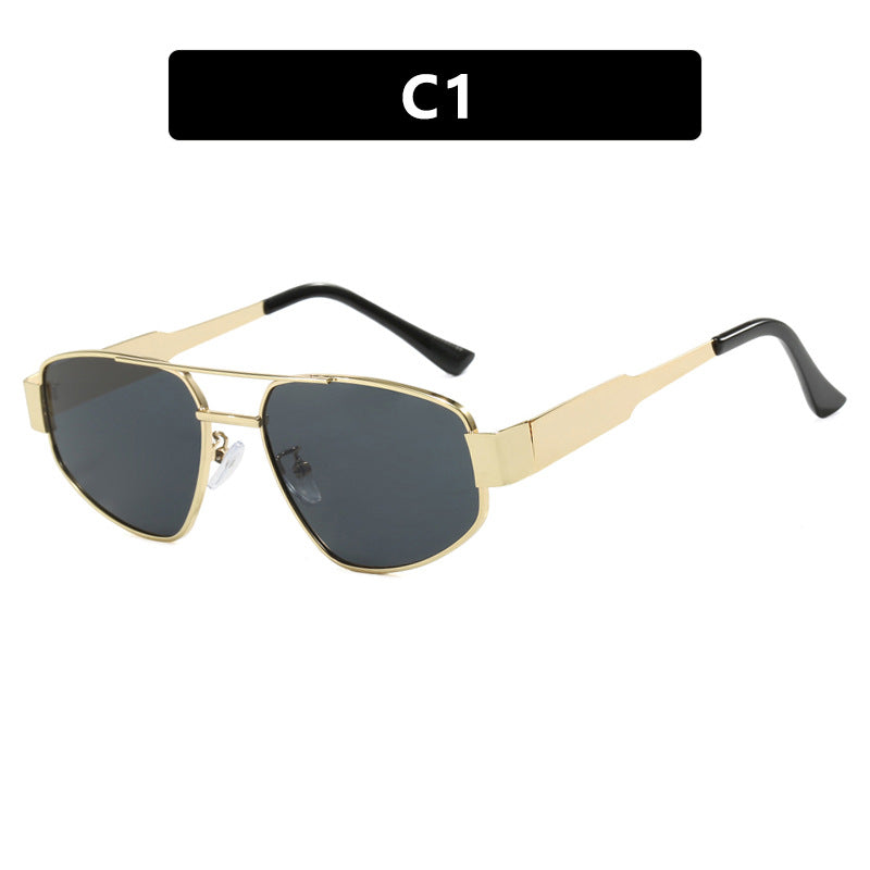 Double beam sunglasses for women, sunshade and sun protection sunglasses, metal sunglasses, UV resistant sunglasses