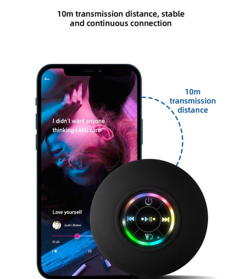Altavoz Bluetooth para ducha con ventosa y luz LED – Música impermeable donde quieras