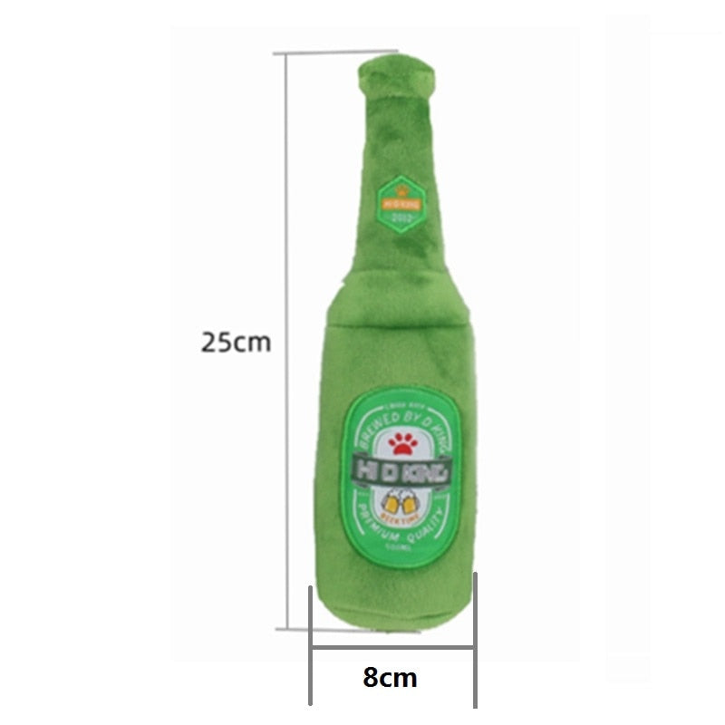Juguete de Peluche con Sonido para Perros | Forma de Jarra de Cerveza