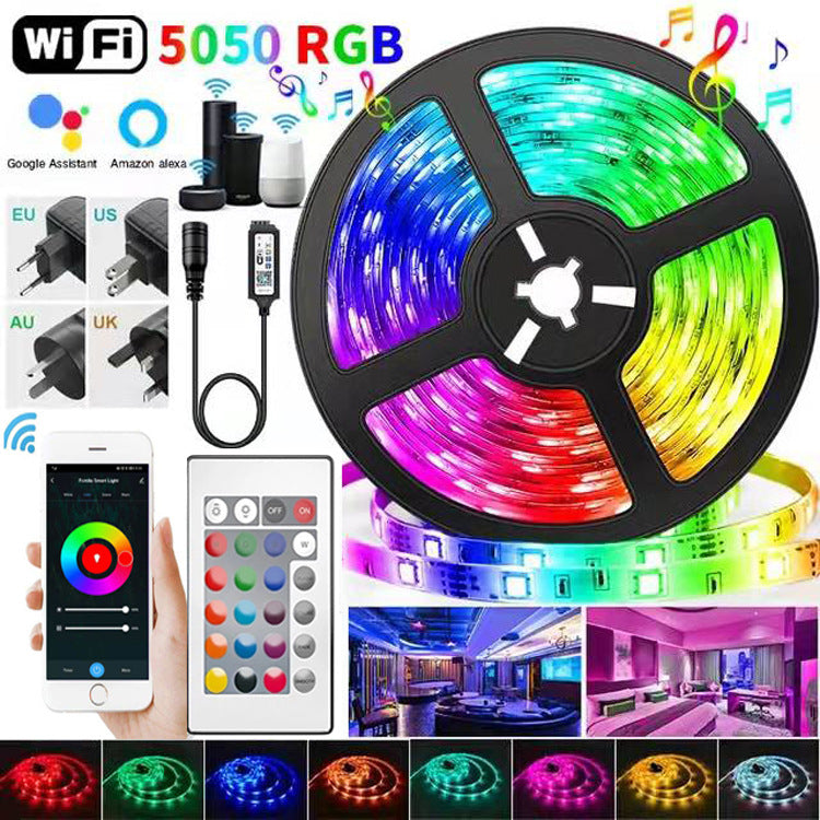 Tira LED RGB WiFi + Bluetooth 5050 Impermeable | 5M a 30M | Control Remoto y App