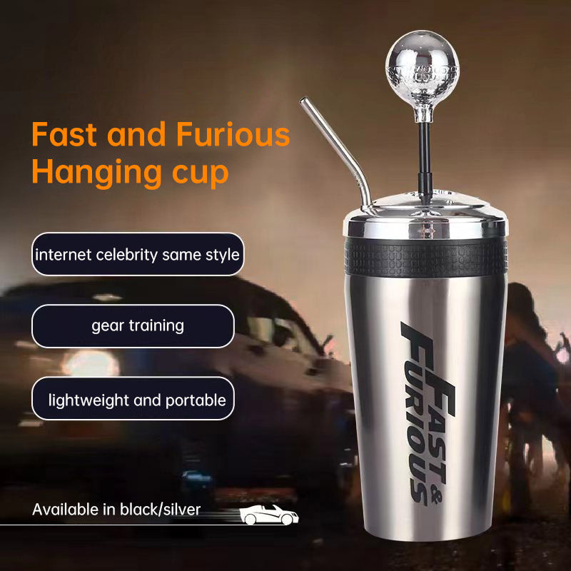 Vaso Termo Acero Inoxidable 600ml | Diseño Palanca de Cambios Fast & Furious | Regalo Original para Fans del Motor