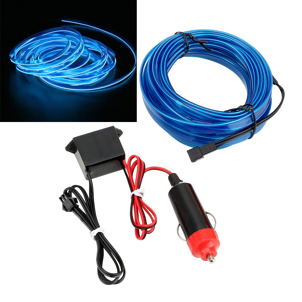 Tira LED de neón para interior de coche – 5 metros de ambiente RGB para personalizar tu habitáculo