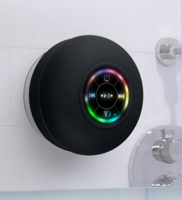 Altavoz Bluetooth para ducha con ventosa y luz LED – Música impermeable donde quieras