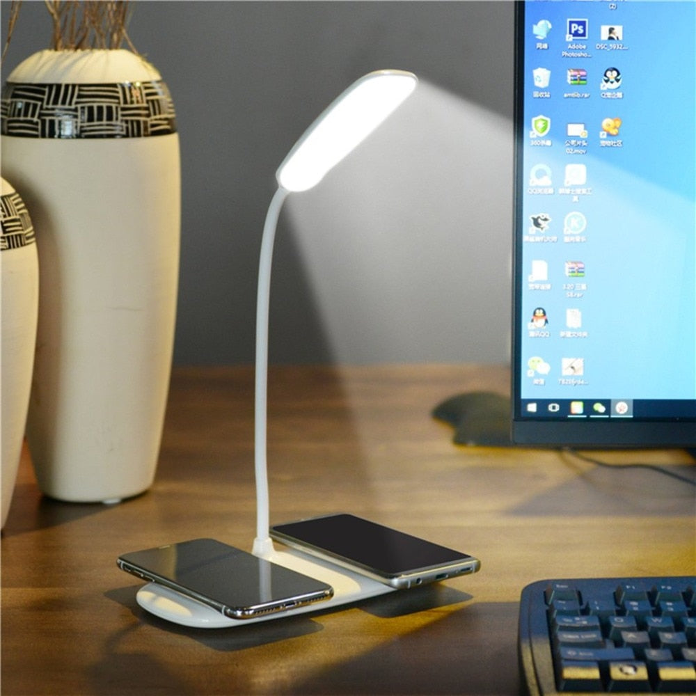 Lámpara de escritorio LED plegable táctil con carga de móvil