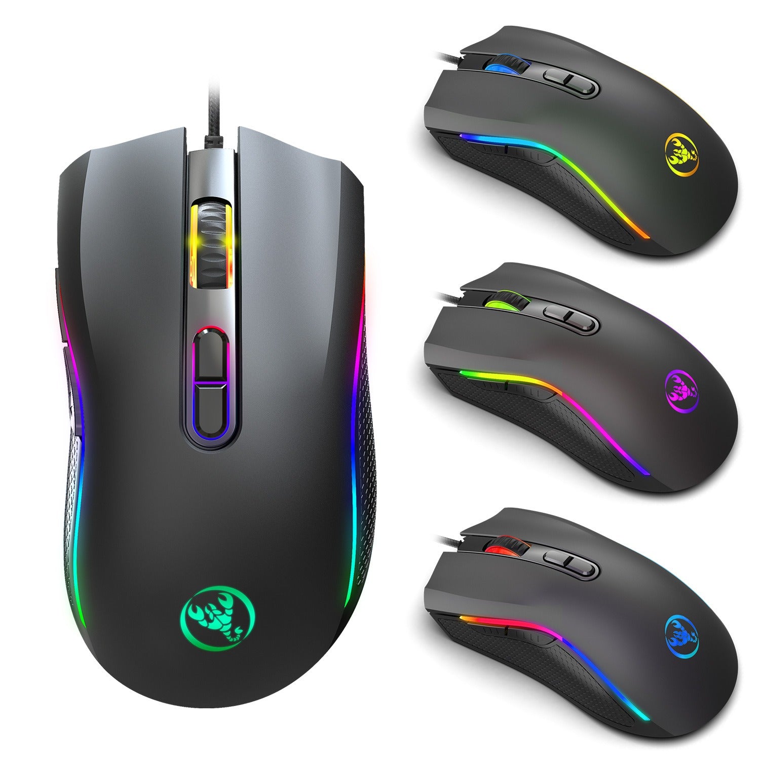 Ratón Gaming con Cable RGB para PC y E-Sports – Iluminación LED y Alta Precisión