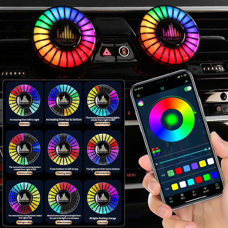 Ambientador para Coche con Luz RGB Music Light | Aromaterapia + Luz de Ambiente | 5 Fragancias