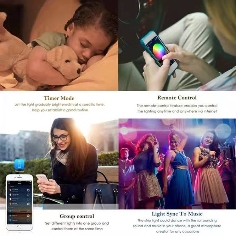 Tira LED RGB WiFi + Bluetooth 5050 Impermeable | 5M a 30M | Control Remoto y App