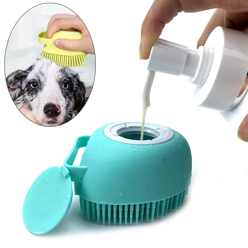 Guante de Baño y Masaje para Perros y Gatos | Silicona Suave con Forma de Corazón