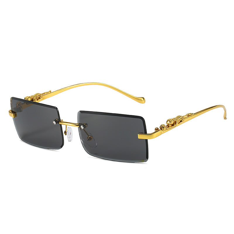 Gafas de Sol Sin Montura Cuadradas – Montura Dorada Trendy