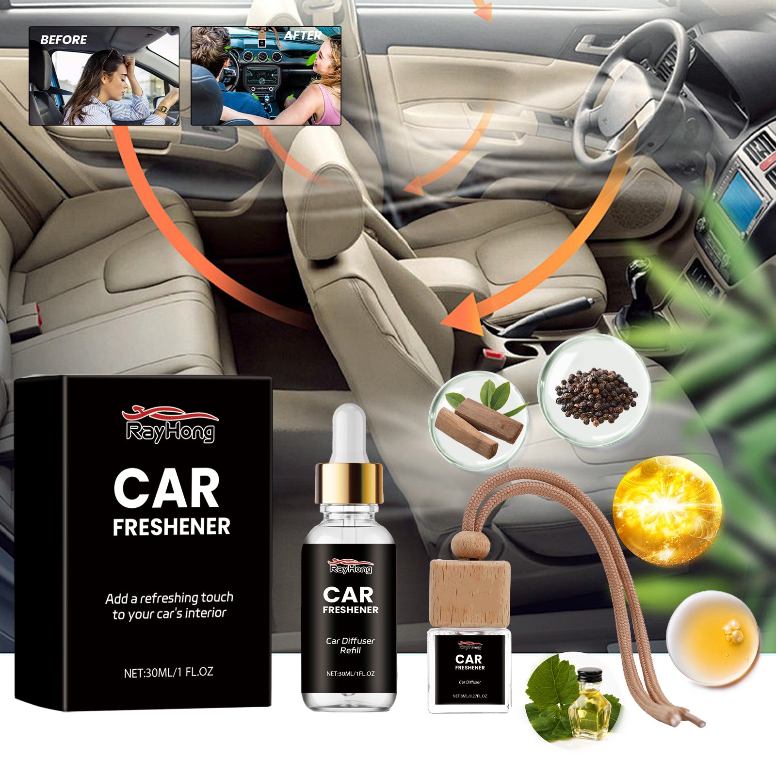 Set de ambientador para coche - Aroma duradero