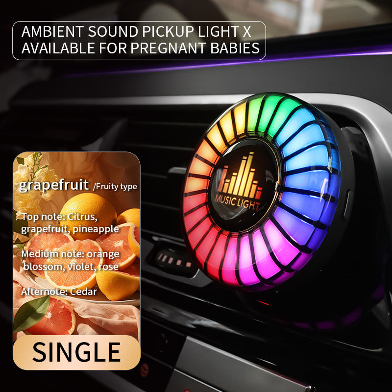 Ambientador para Coche con Luz RGB Music Light | Aromaterapia + Luz de Ambiente | 5 Fragancias
