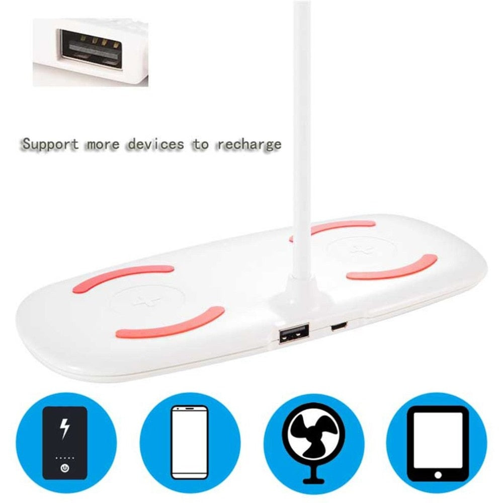 Lámpara de escritorio LED plegable táctil con carga de móvil