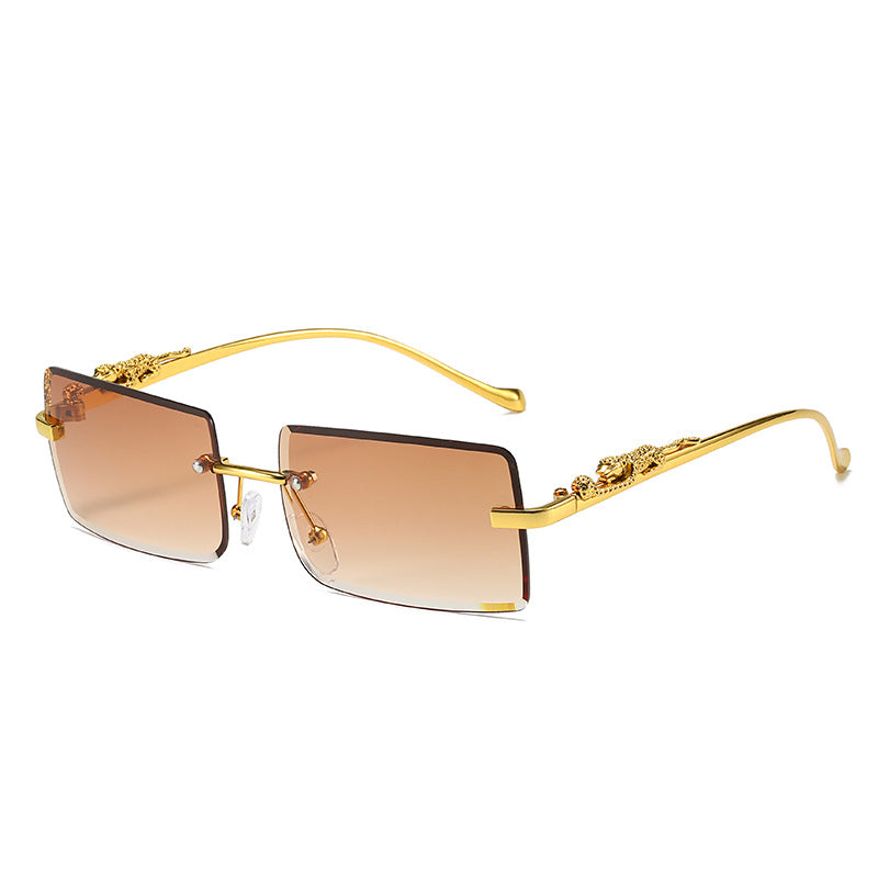 Gafas de Sol Sin Montura Cuadradas – Montura Dorada Trendy