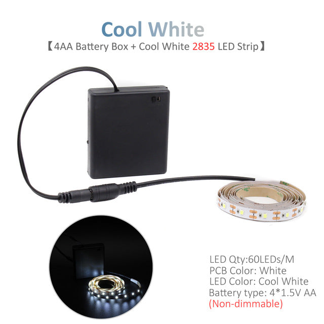 Tira LED RGB con mando a distancia - A pilas y resistente al agua