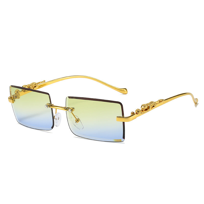 Gafas de Sol Sin Montura Cuadradas – Montura Dorada Trendy
