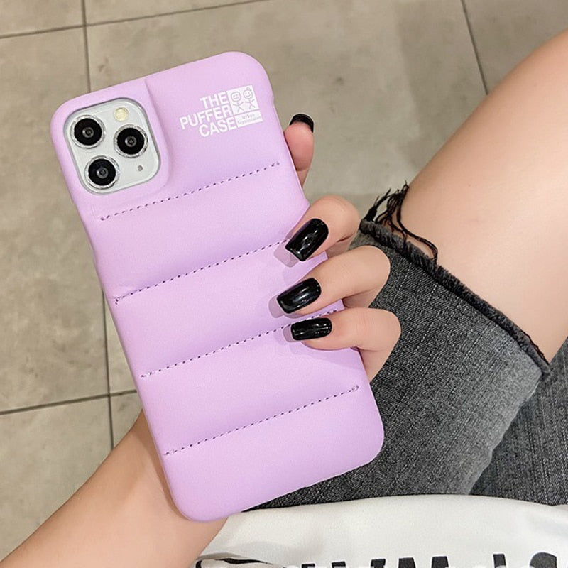 Funda acolchada tipo Nort Face para iPhone - Silicona suave