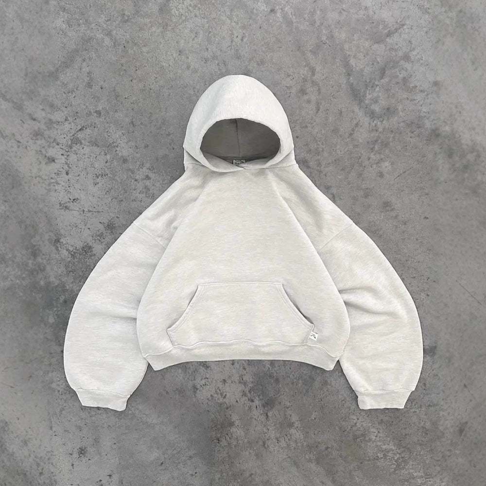 Hoodie Oversize Gris | Pullover & Cremallera | Estilo Japonés/Coreano