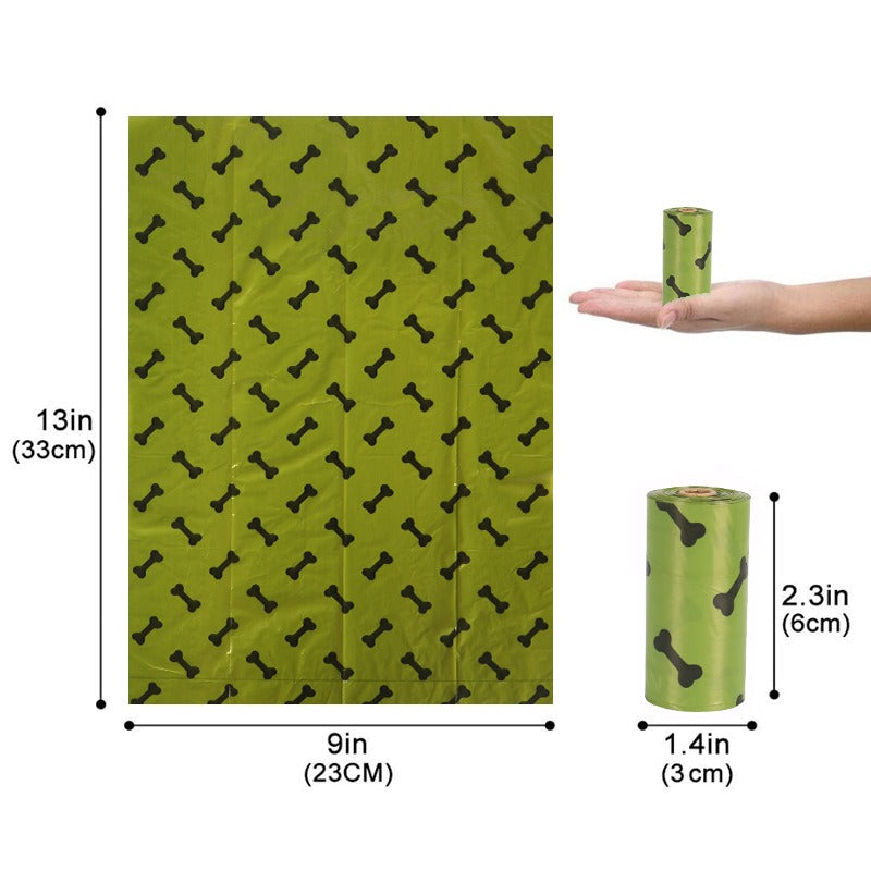 Bolsas Degradables para Excrementos de Perro | Verde Militar con Huesos