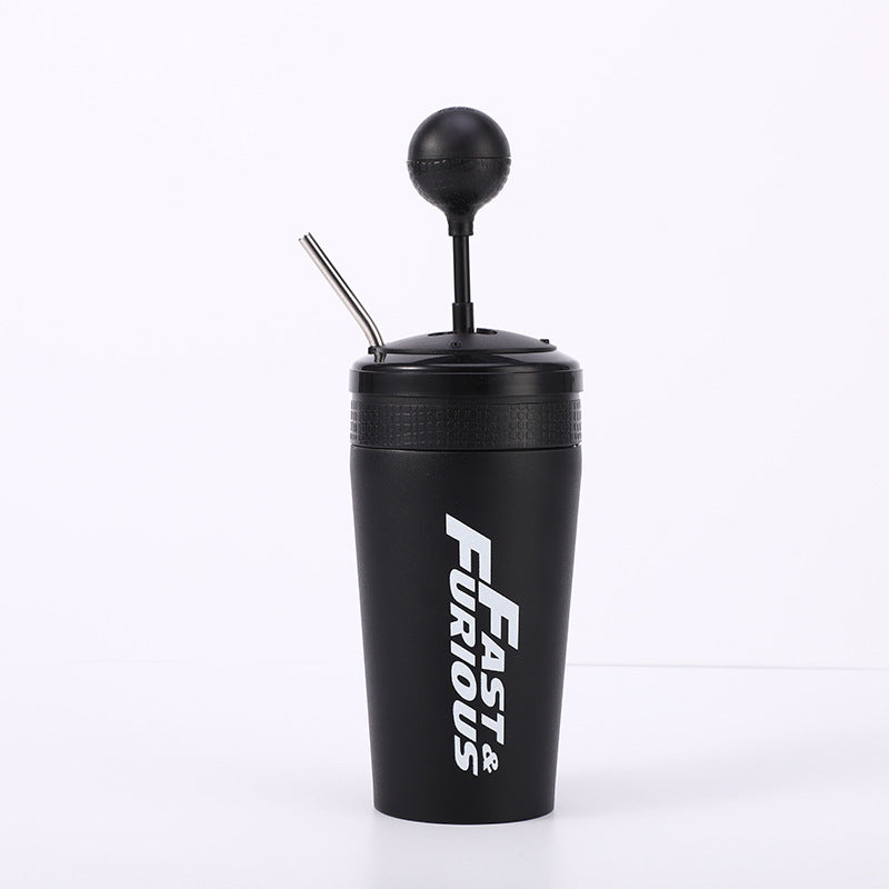 Vaso Termo Acero Inoxidable 600ml | Diseño Palanca de Cambios Fast & Furious | Regalo Original para Fans del Motor
