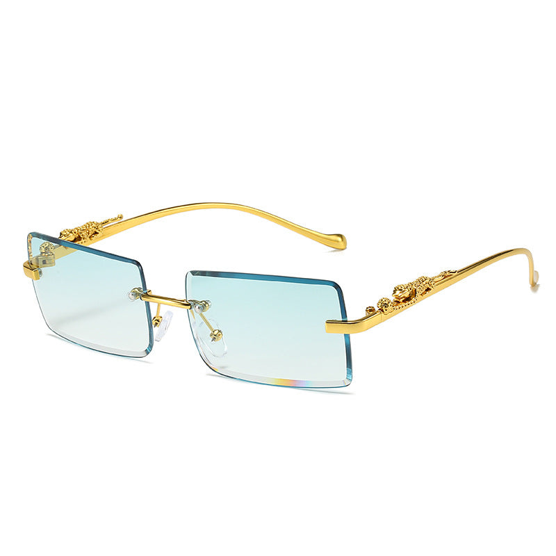 Gafas de Sol Sin Montura Cuadradas – Montura Dorada Trendy