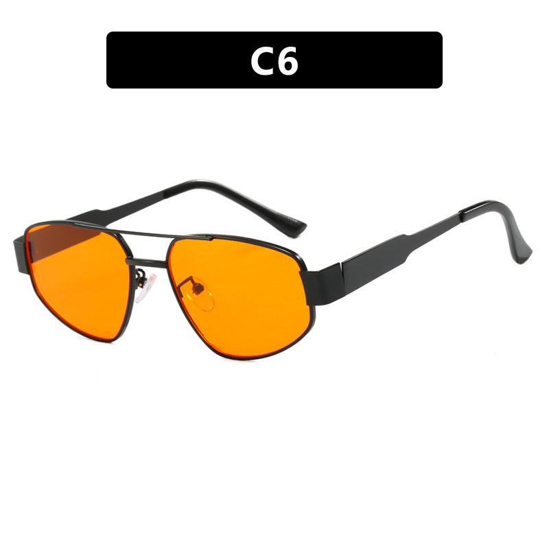 Double beam sunglasses for women, sunshade and sun protection sunglasses, metal sunglasses, UV resistant sunglasses