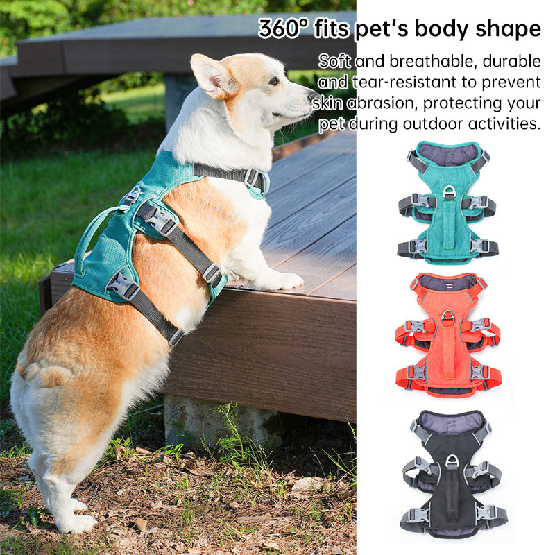 Arnés anti-escape reflectante para perros – Con asa de control y acolchado transpirable