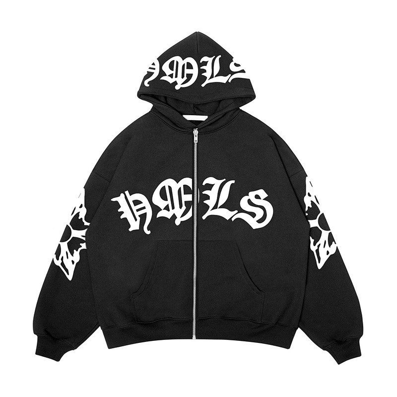 Hoodie Cremallera Unisex | Letras Góticas HMLS | 5 Colores | Oversize