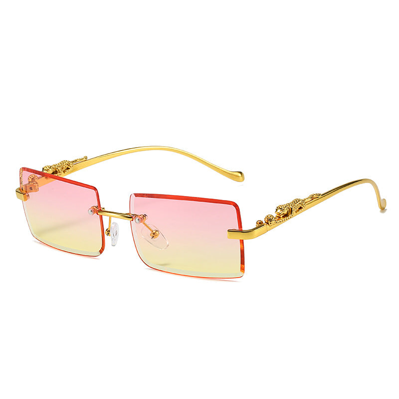 Gafas de Sol Sin Montura Cuadradas – Montura Dorada Trendy