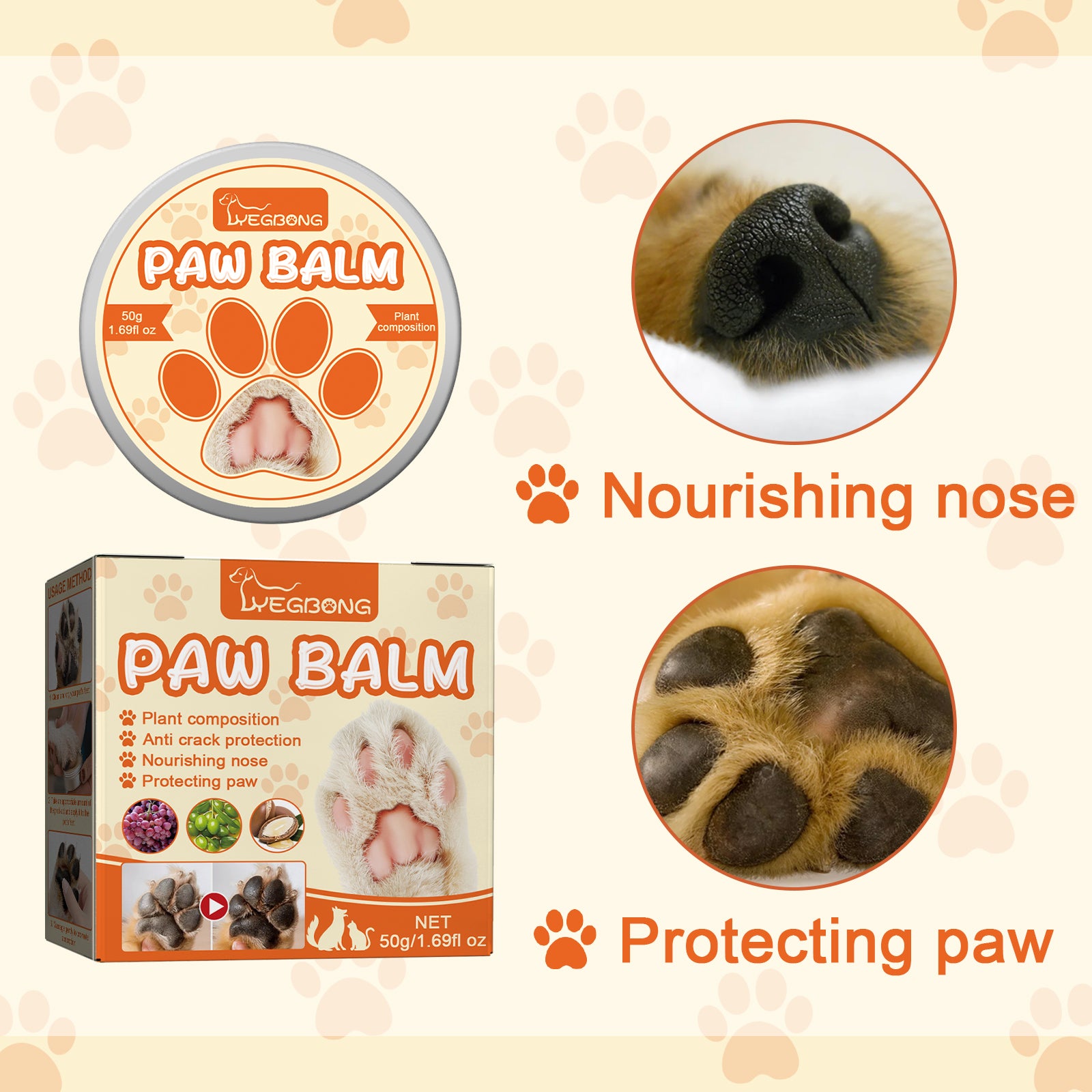 Bálsamo Hidratante para Patas de Perros y Gatos | Paw Balm 50g