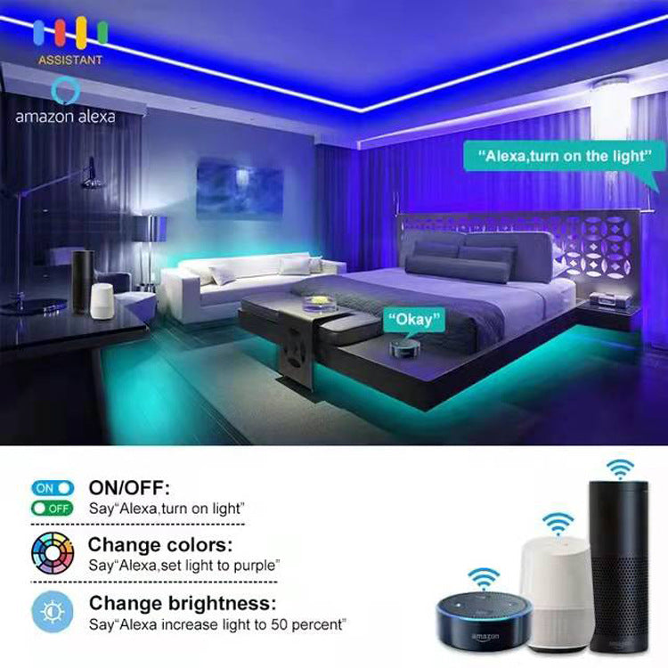 Tira LED RGB WiFi + Bluetooth 5050 Impermeable | 5M a 30M | Control Remoto y App