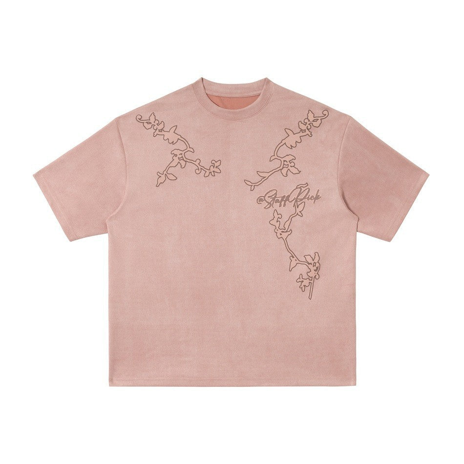 Camiseta Oversize Vintage Floral Bordada — MCMZ Wear