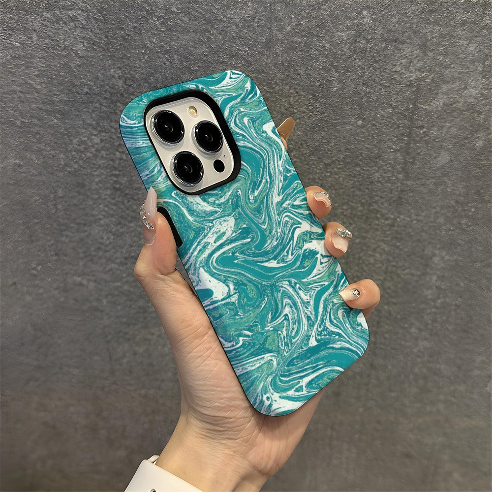 Funda abstracta 2 en 1 para iPhone - Rígida con protector