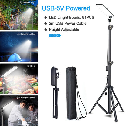 Lámpara LED Portátil con Trípode – Camping, Selfie y Fotografía Exterior IP67