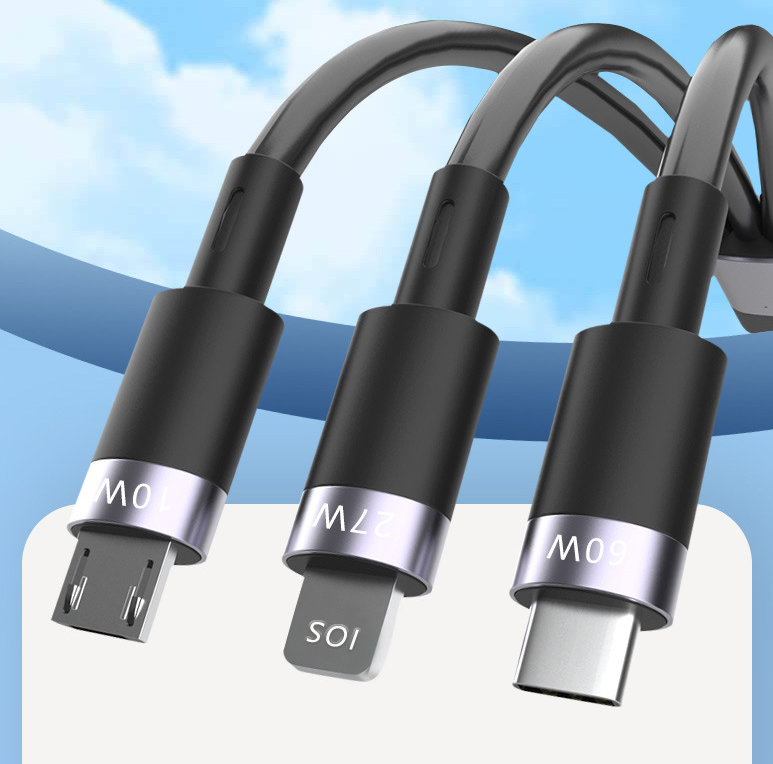 Cable USB-C 100W Multifunción 5 en 1 con Carga Rápida PD – Telescópico 1.2m