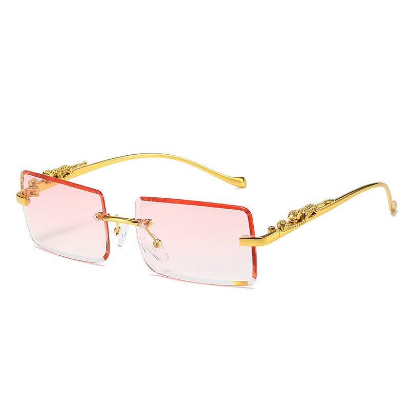 Gafas de Sol Sin Montura Cuadradas – Montura Dorada Trendy