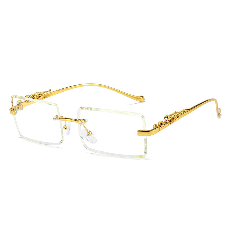 Gafas de Sol Sin Montura Cuadradas – Montura Dorada Trendy