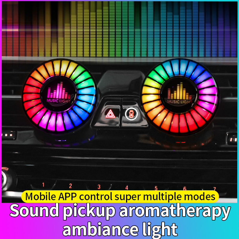 Ambientador para Coche con Luz RGB Music Light | Aromaterapia + Luz de Ambiente | 5 Fragancias