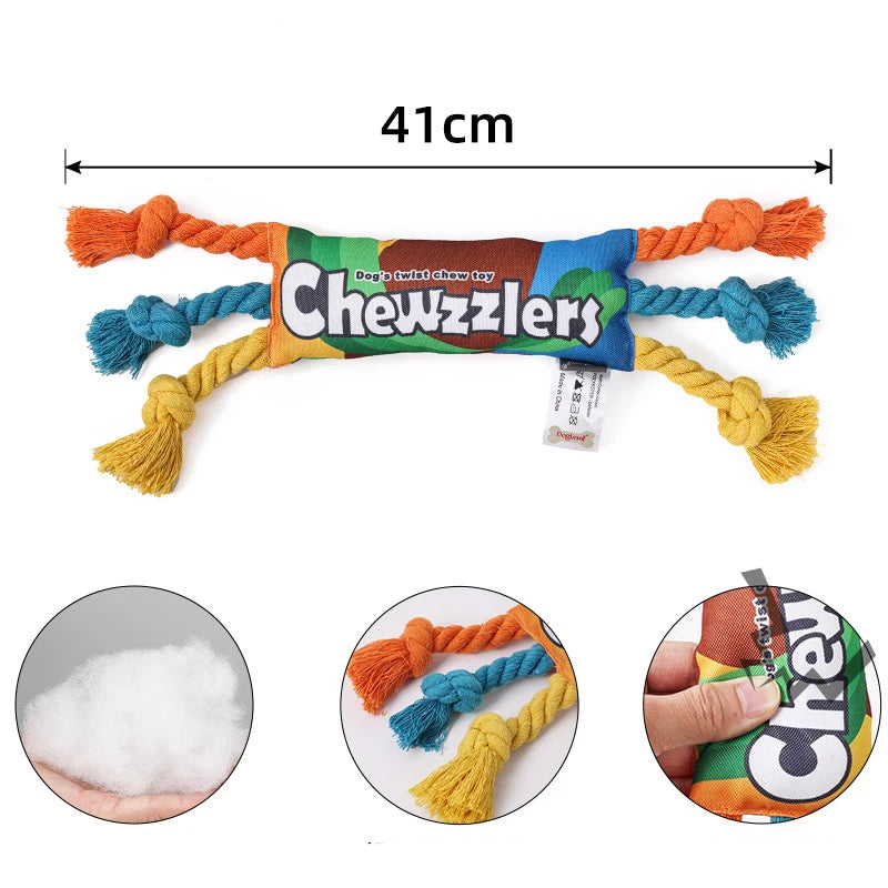 Cuerda de Algodón Multicolor para Perros | Juguete Morder y Limpiar Dientes