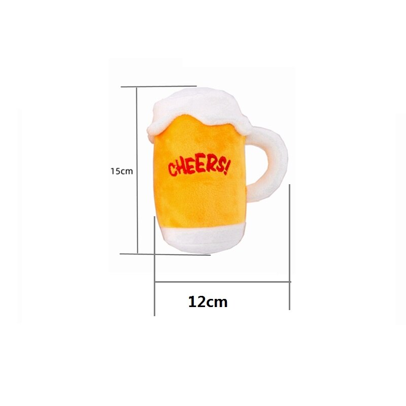 Juguete de Peluche con Sonido para Perros | Forma de Jarra de Cerveza