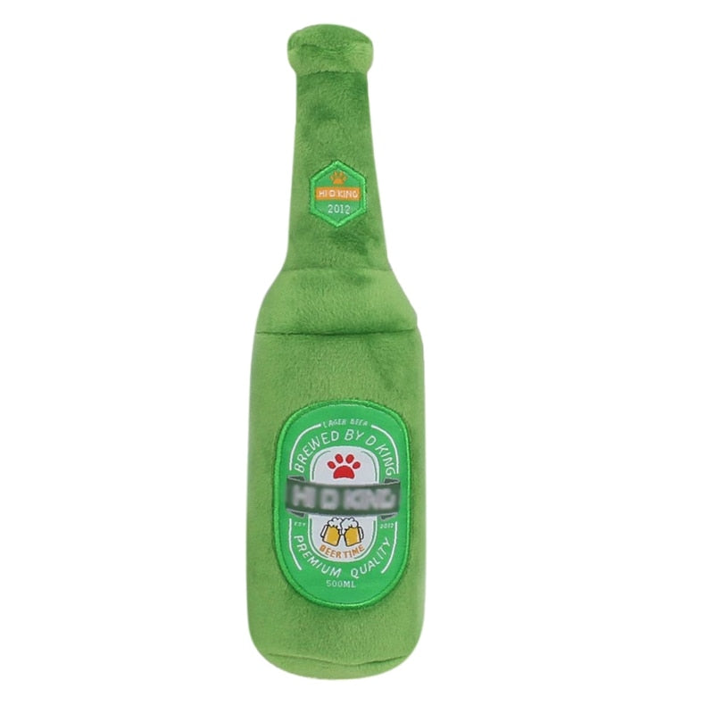 Juguete de Peluche con Sonido para Perros | Forma de Jarra de Cerveza
