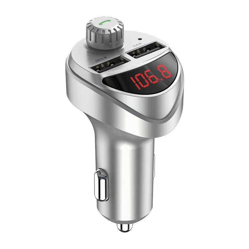 Transmisor FM Bluetooth para coche con cargador USB – Música y carga sin cables